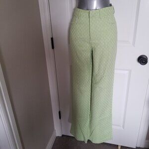 Zara Green and White Checkered Pants